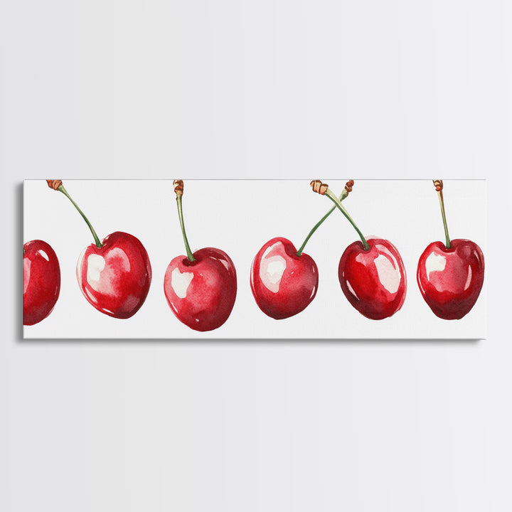 Panoramic Cherry painting Print - Kitchen Home Decor - Trendy Dorm Room Wall Art - Dining Room Decor - Cherry Art - Cherry Painting