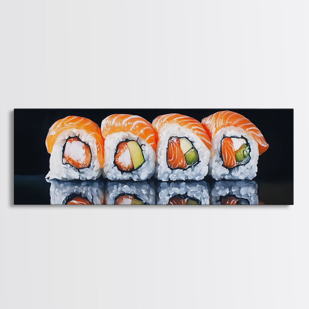 Kitchen Wall Art Home Decor, Dining Room Art, Painting of Sushi Canvas Print, Modern Art, Eclectic Kitchen Decor, Modern Kitchen