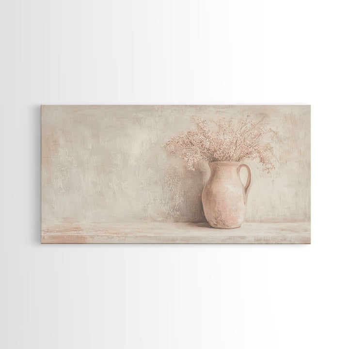 Cute Boho Wall Art For Kitchen or Dining Room, Oil Painting Of a Flower Pot, Cute Decor Idea, Cute Wall Art, Gift For Her