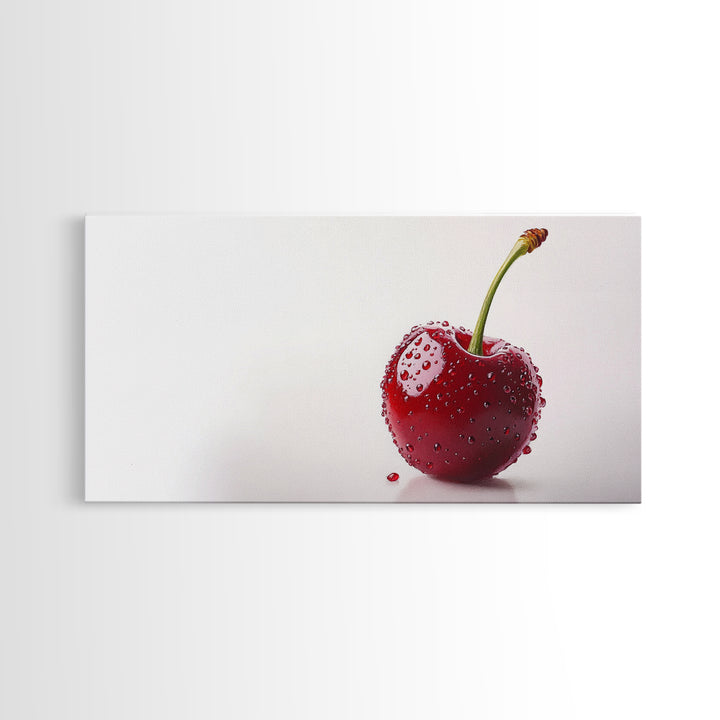 Cherry Wall Art Canvas Print, Cherry Photography Style Art, Cherry Photo Art, Kitchen Art, Kitchen Painting, Modern Art For Kitchen
