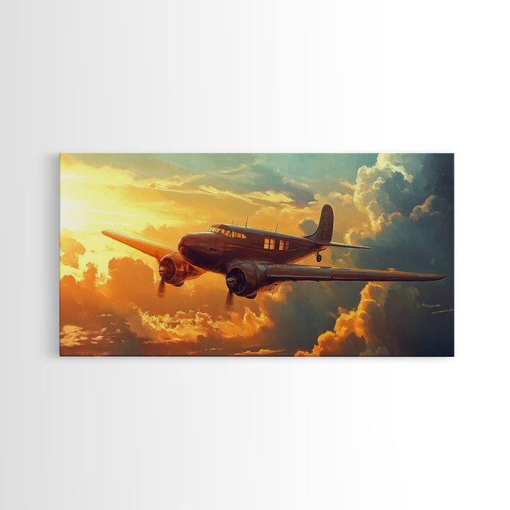 Airplane Wall Art Framed Canvas Print, Man Cave Wall Art, Office Decor, Gift For Him, Dad Gift, Pilot Gift, Retirement Gift Idea