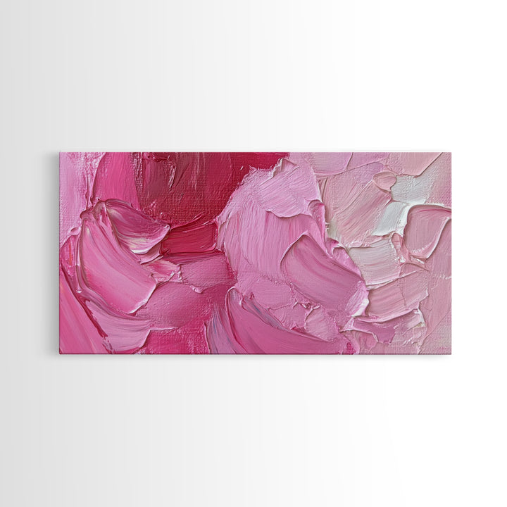 Pink Brush Strokes Framed Canvas Print - Modern Wall Are - Preppy Home Decor - She Shed Wall Art