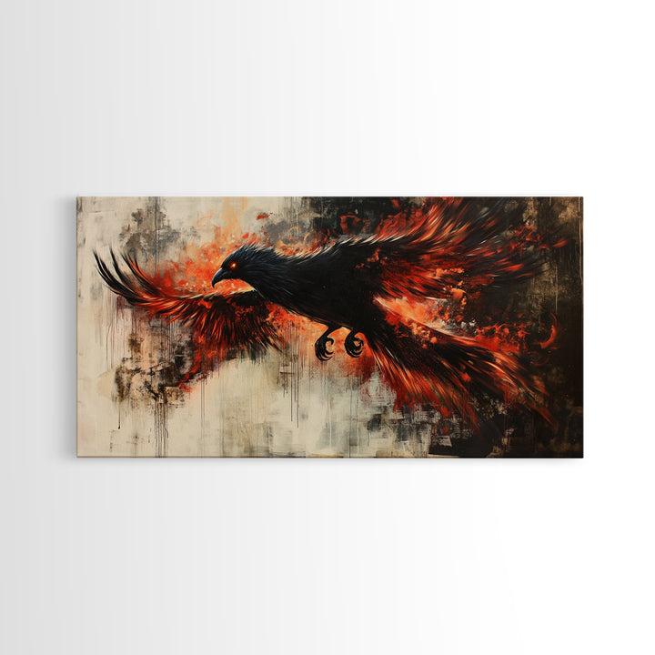 Black Phoenix Graffiti Art - Framed Canvas Print - Phoenix Painting - Phoenix Art - Phoenix Decor - Metal Phoenix Wall Art