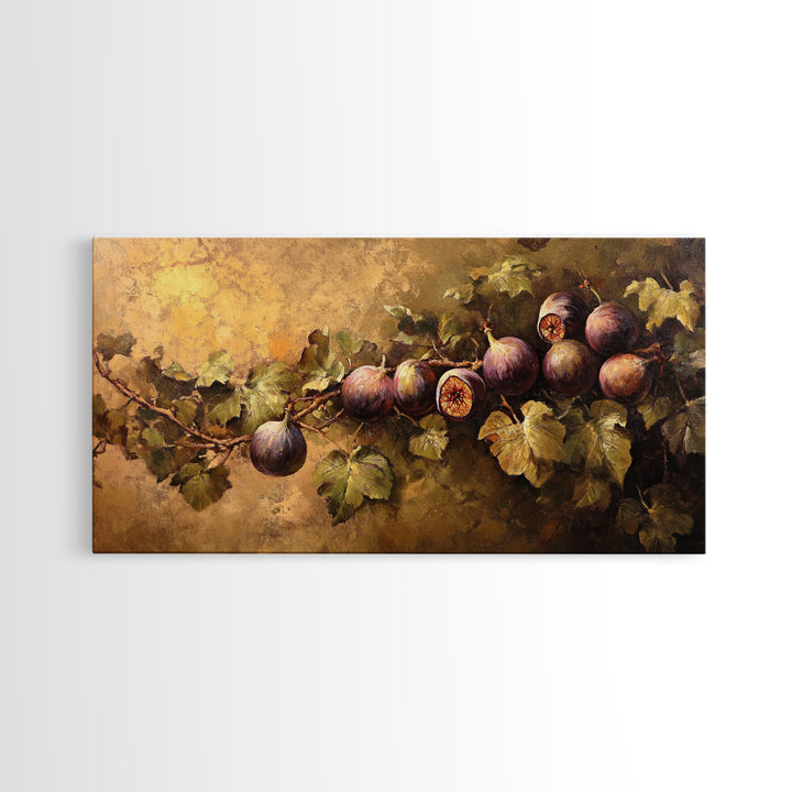 Abstract Still Life Oil Painting Print of Figs, Victorian Kithen Wall Art, Minimalist Home Decor, Muted Kitchen Art, Subdued Still Life Painting