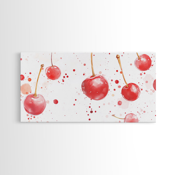 Cherry Painting Canvas Print - Kitchen Wall Art - Kitchen Decor - Cherry Wall Art - Kitsch Decor - Eclectic Home Decor