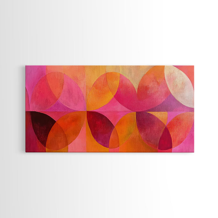 Abstract Geometric Wall Art, Pink Shapes, Preppy Dorm Room Wall Art, Wall Art For Girl's Room or Dorm