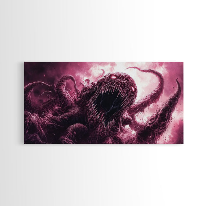 Cosmic Horror Wall Art Framed Canvas Print, Halloween Decor