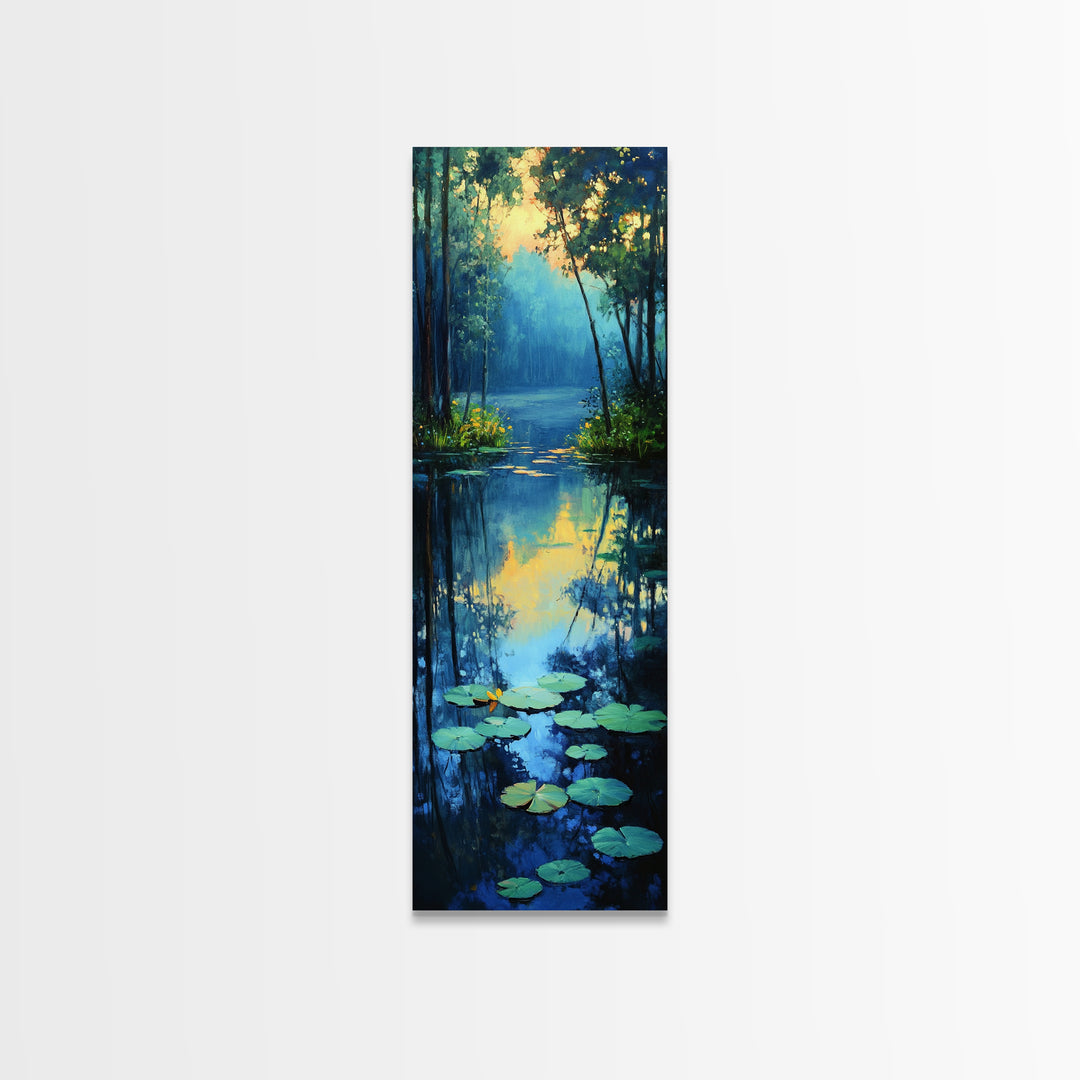 Serene Lake Reflection Framed Canvas Print, Coastal Landscape Art, Lake Tahoe Art, Above Bed Wall Art, Rustic Decor Gift Idea Christmas