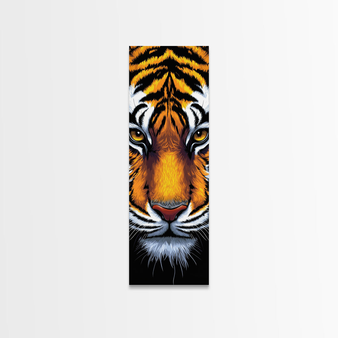 Fierce Tiger Face Framed Canvas Print, Bold Animal Wall Art, Wildlife Decor Above Couch Art, Statement Piece Christmas