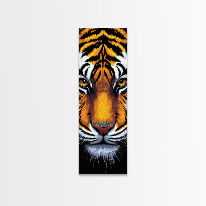 Fierce Tiger Face Framed Canvas Print, Bold Animal Wall Art, Wildlife Decor Above Couch Art, Statement Piece Christmas