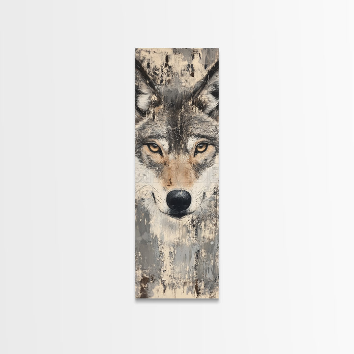 Canvas Print of Wolf Eyes Close-Up, Moody Art, Above Couch Art, Rustic Wall Art, Therapy Art, Wildlife Inspired