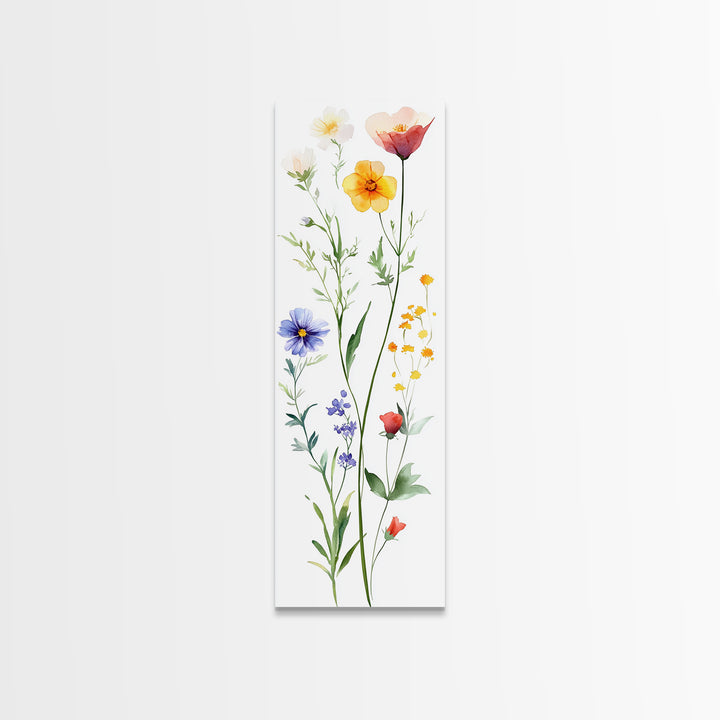 Boho Floral Botanical Print - Framed Canvas Print with Delicate Watercolor Wildflowers for Nature-Inspired Wall Art
