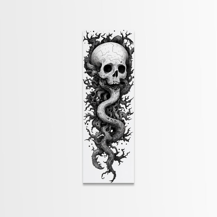 Cosmic Horror Wall Art Framed Canvas Print, Skull Art, Skull Painting Print, Skull Wall Art, Halloween Decor