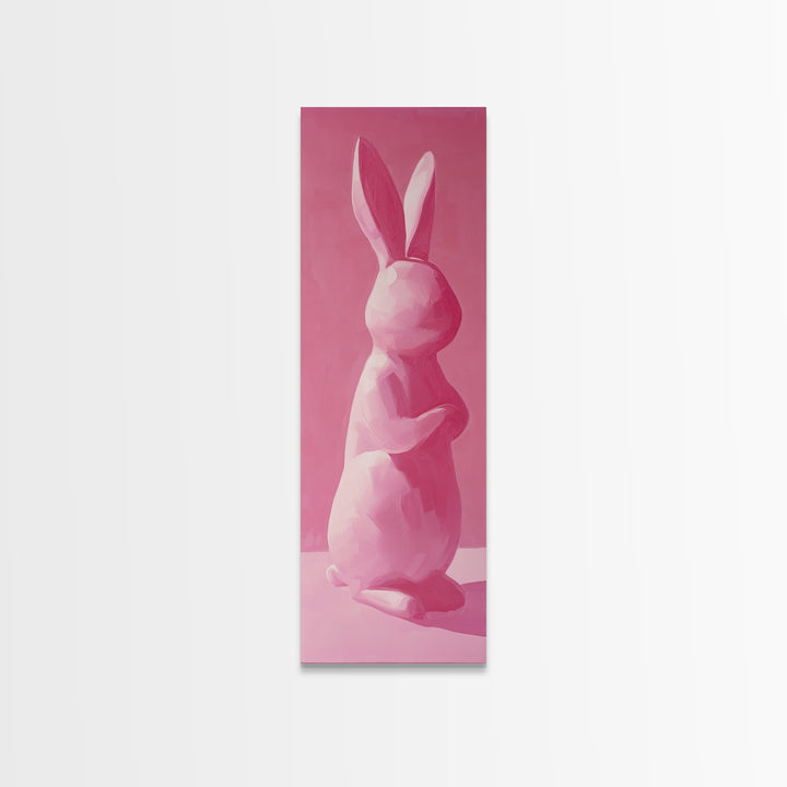 Abstract Painting Print of a Bunny Rabbit, Pink Wall Art, Preppy Wall Art, Gift For Her, Girl's Room Wall Art, Rabbit Painting, Girl Art