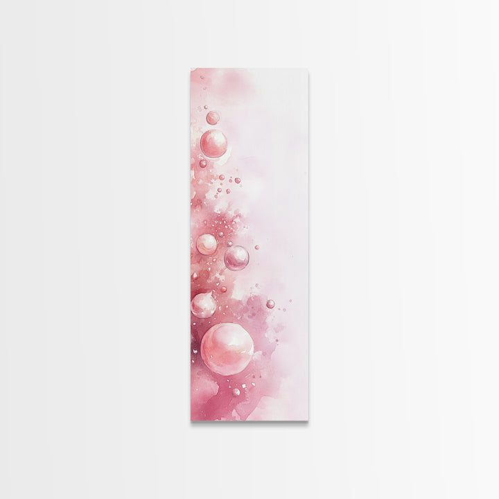 Bubble Abstract Framed Canvas Print Pink Abstract Art Minimalist Art Light Pink Wall Art Vertical Wall Art Living Room Art
