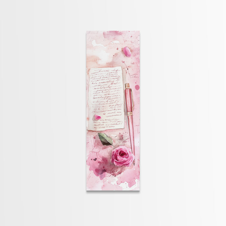 Romantic Pink Rose Painting Framed Canvas Print, Light Pink Wall Art, Floral Bedroom Art, Gift Idea For Her, Rose Botanical Prints