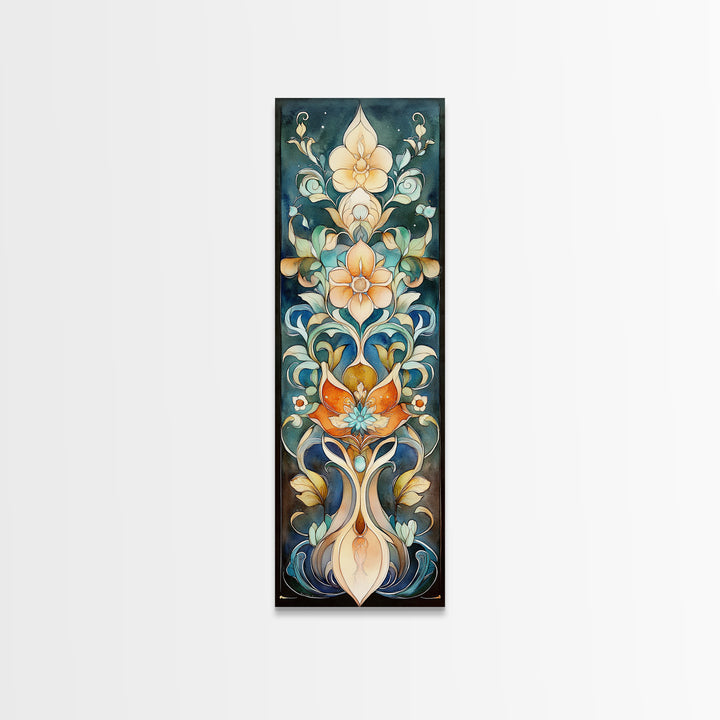 Canvas Print Moroccan Wall Art Botanical Prints Chinoiserie Wall Art Floral Rustic Decor Tall Narrow Wall Art Bedroom Art Christmas Gift