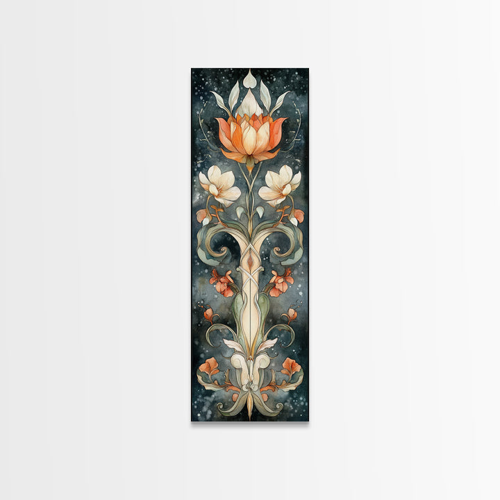 Canvas Print Sacred Geometry Wall Art Botanical Prints Art Nouveau Style Rustic Decor Skinny Wall Art Guest Room Art Christmas Gift