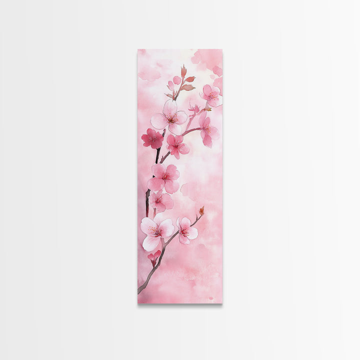 Delicate Cherry Blossom Framed Canvas Print Featuring Japanese-Inspired Botanical Prints for Bedroom or Living Room Wall Art