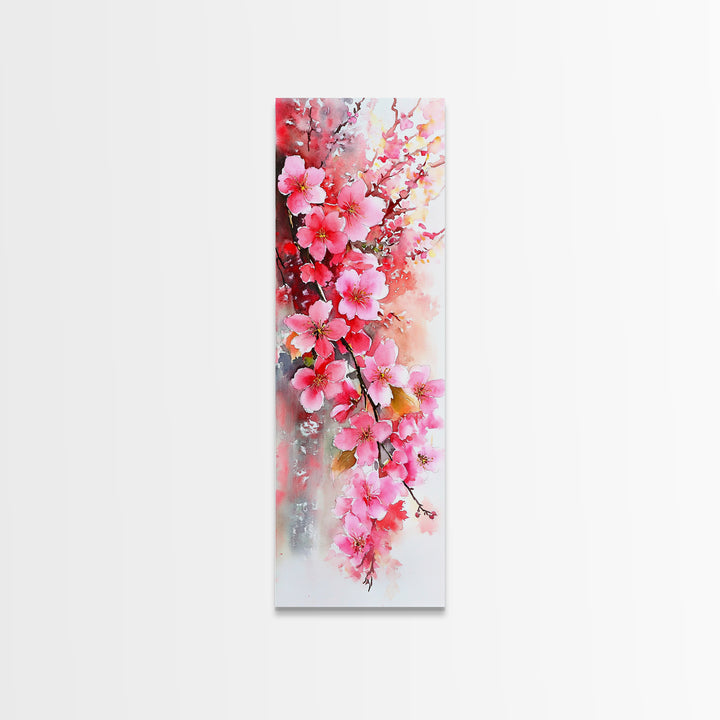 Canvas Print Pink Cherry Blossom Art, Japanese Inspired Wall Decor, Romantic Botanical Artwork, Gift Idea for Bedroom or Living Room
