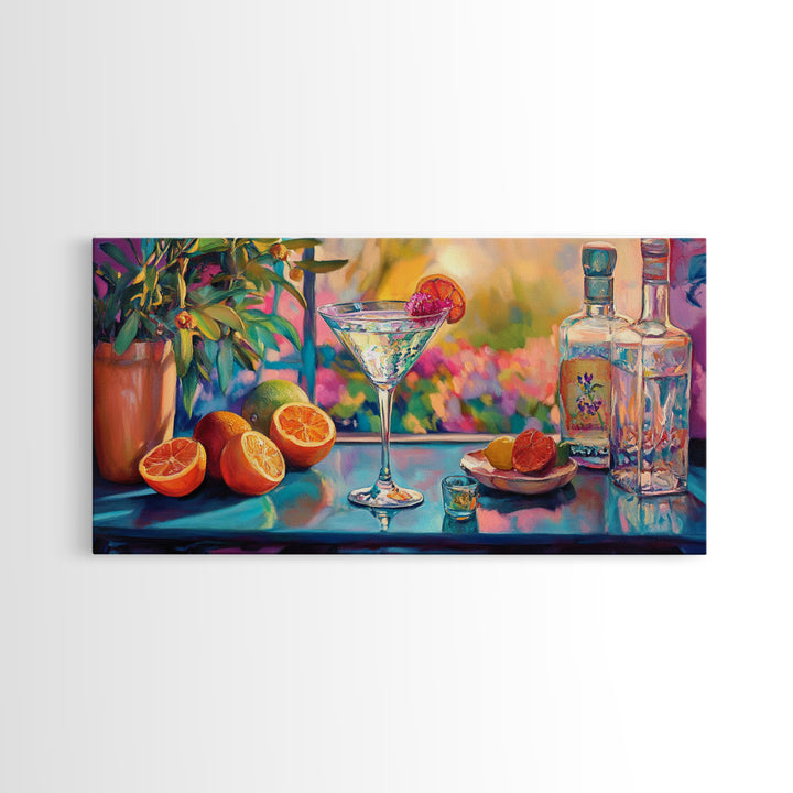 Citrus Cocktail Canvas Print Bright Bar Wall Art Vibrant Foodie Home Decor Kitchen Gift Idea Tropical Drinks Modern Party Art Unique