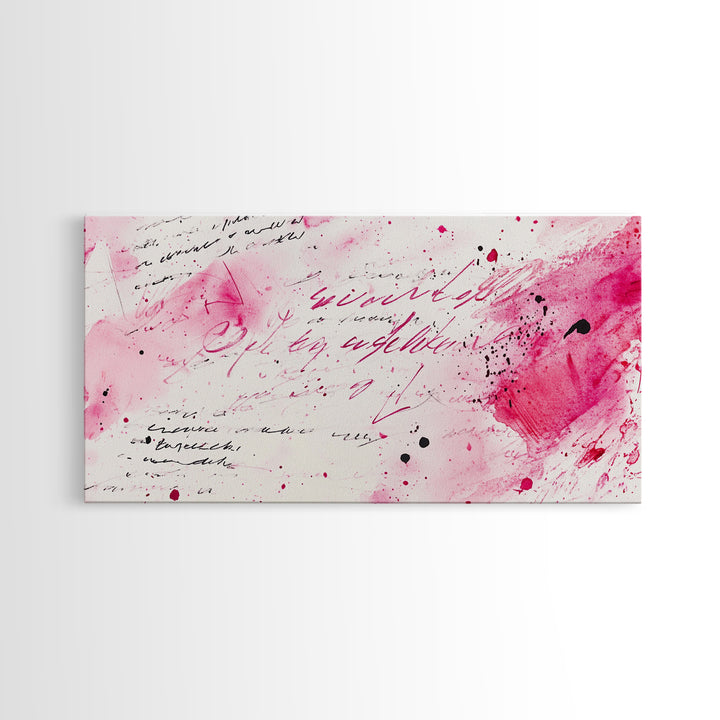 Abstract Lettering Canvas Print Pink Graffiti Wall Art Modern Living Room or Dorm Decor Bold Aesthetic Artwork Contemporary Gift Idea