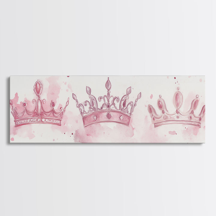Crown Jewels Canvas Print Victorian Art Nouveau Print Pink Wall Art Bedroom Decor Light Pink Wall Art Feminine Glam Decor Gift