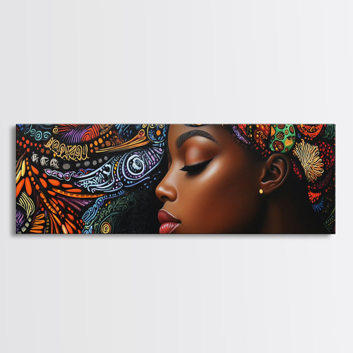 Afrocentric Framed Canvas Print Vibrant Tribal Art Decor Living Room Art Original Painting Gift Idea Bedroom Wall Art