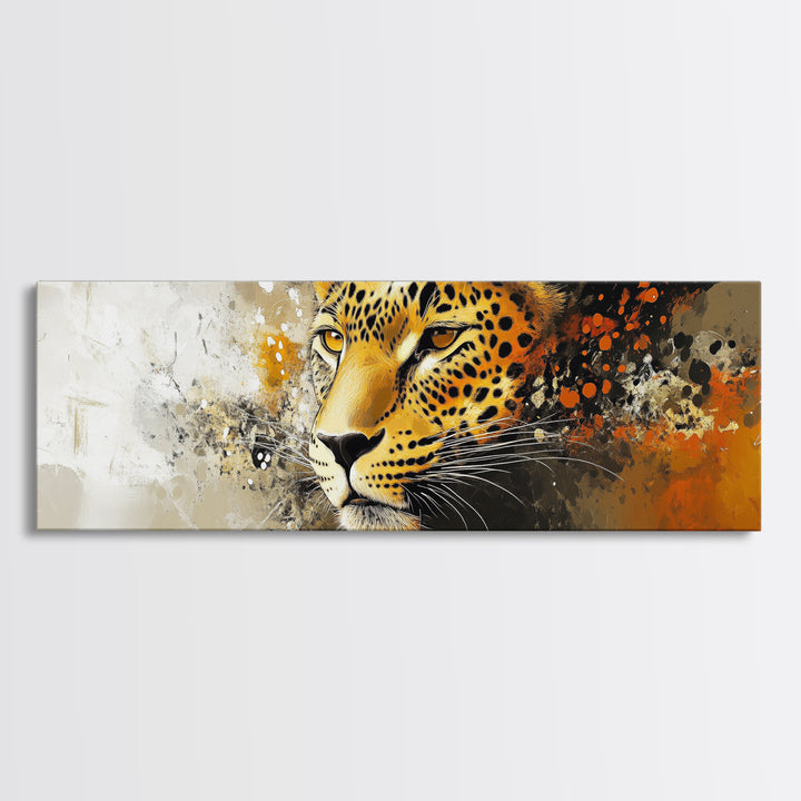 Bold Leopard Framed Canvas Print - Vibrant Wildcat Painting, Moody Jungle Art, Safari Wall Decor, Animal Gift Idea For Her, Bedroom Art