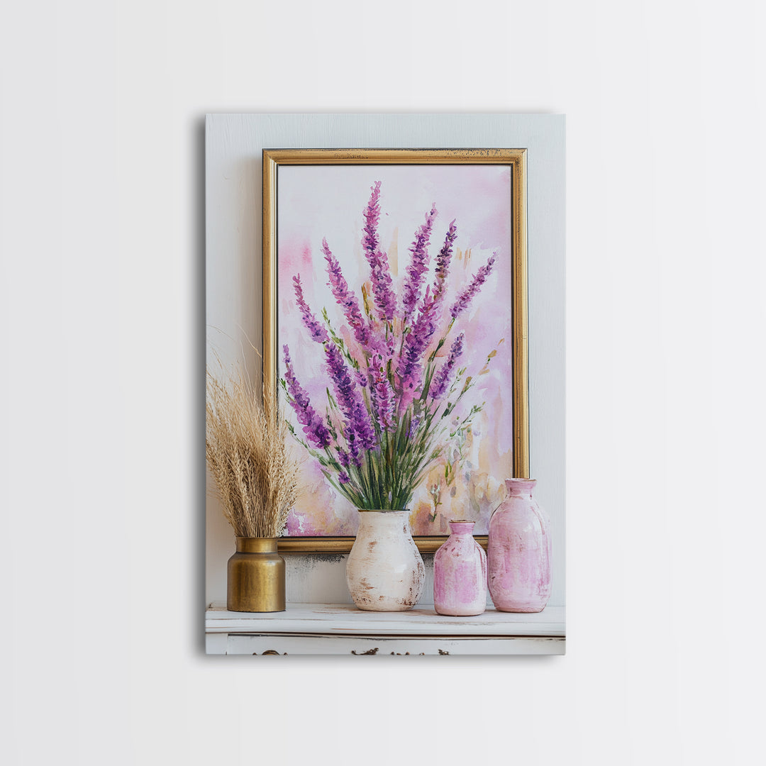 lavender plant wall art Lavender Canvas Print Rustic Farmhouse Wall Art Botanical Prints Living Room Artwork Cottagecore Decor Gift Idea Above Couch Art