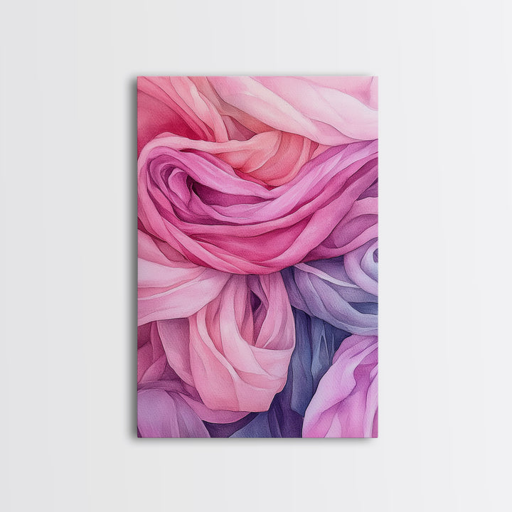 Rosy Layers Abstract Canvas Print | Pink Abstract Art | Light Pink Wall Art | Boho Wall Decor | Minimalist Art | Living Room Accent