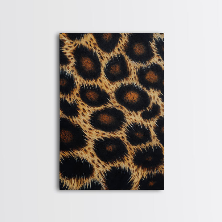 Abstract Leopard Canvas Print, Rustic Animal Print Wall Art, Bedroom Art, Farmhouse Decor, Skinny Tall Art, Gift Idea for Him