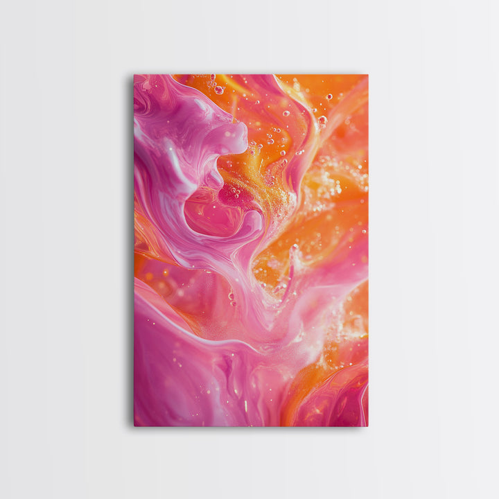 Abstract Pink Orange Canvas Print with Swirling Light Effects and Therapy Art for Modern Home Wall Decor, Ideal Gift Idea