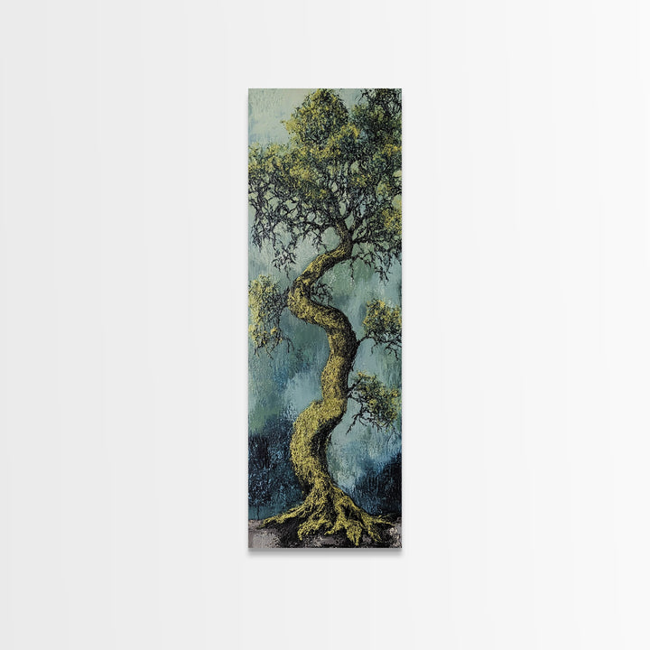 Oak Tree Art, Canvas Print, moody art, botanical prints, farmhouse art, vertical wall art, rustic art, extra wide art, above bed wall art