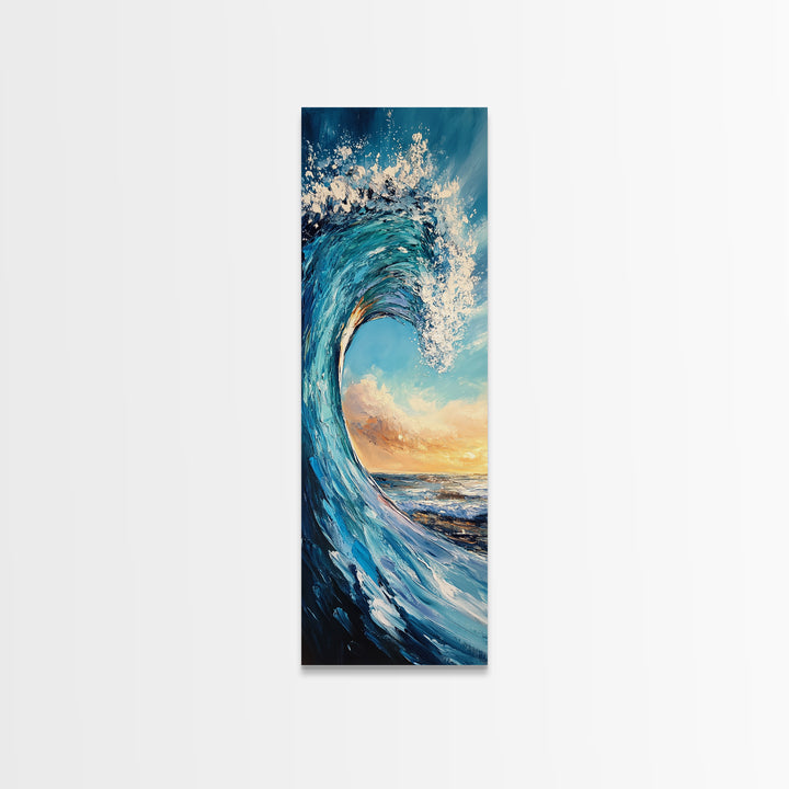 Breaking Wave, surf wall art, ocean painting, seascape painting, Hawaii art, nautical painting, Canvas Print