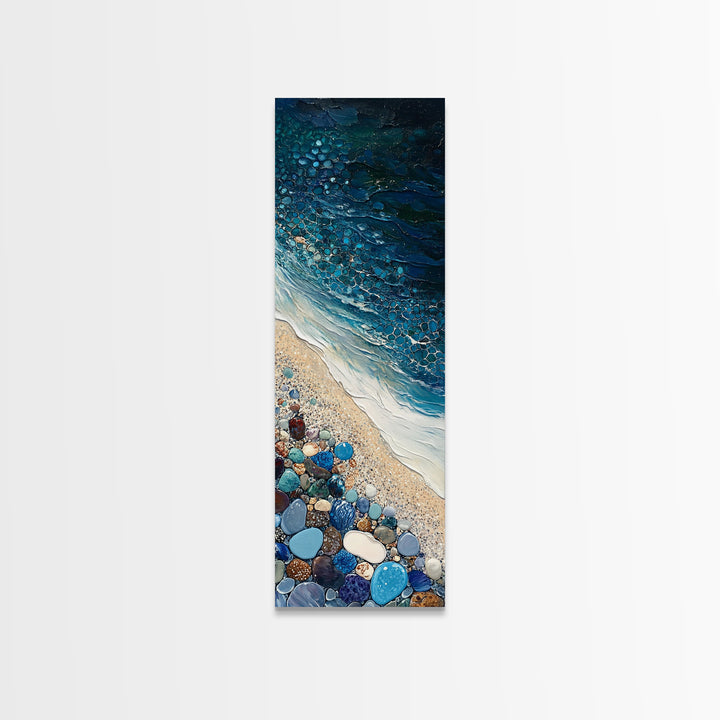Mystical Torch, phoenix metal art, wabi sabi art, framed canvas, Ozymandias art, dark romance painting, blue and green wall art