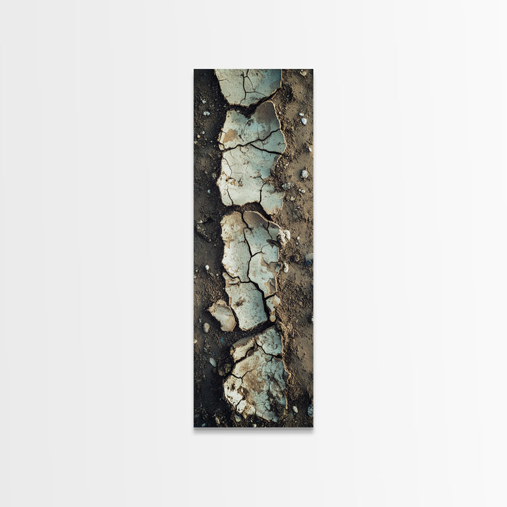 Cracked Earth, Textured Art, Wabi Sabi Art, Canvas Print, Geometric Wall Art, Abstract Landscape, Earth Tones
