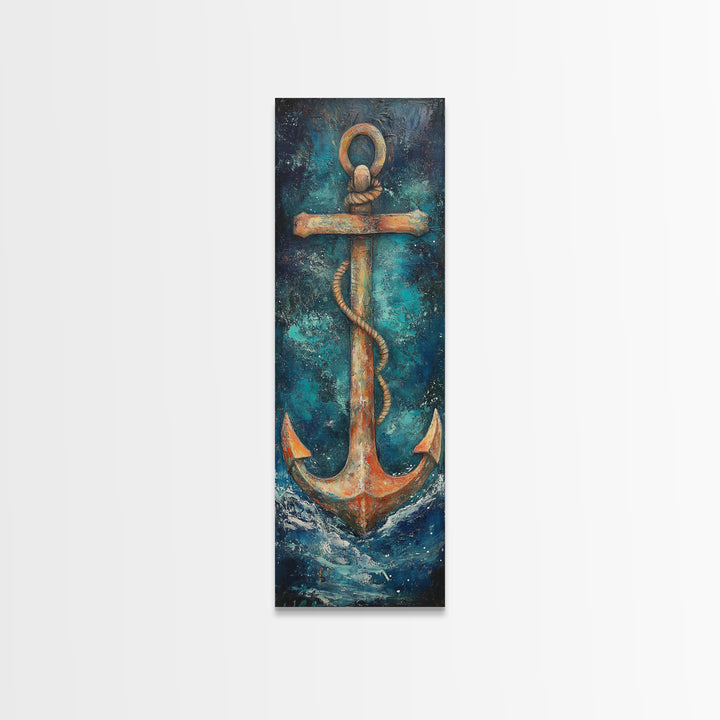 Anchor, Nautical Decor, Framed Canvas Print, nautical wall art, coastal decor, maritime art, rustic wall art, beach house decor, gift idea
