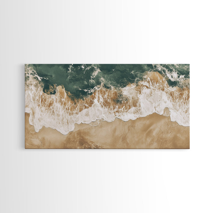 Ocean Wave Print, Nautical Wall Art, Beach House Art, Framed Canvas Print, Horizontal Wall Art, Living Room Art, Surf Wall Art
