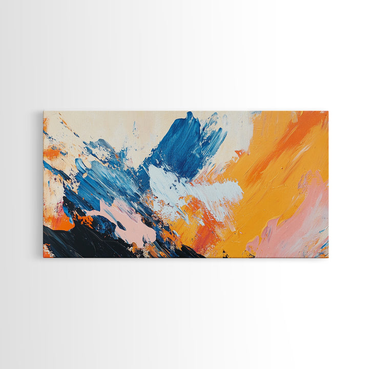 Abstract Splash, Pink Orange Wall Art, Canvas Print, Blue And Green Wall Art, Teal Wall Art, Light Pink Wall Art, Whimsical Art