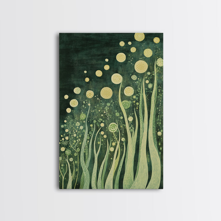 Abstract Nature, Green Wall Art, Botanical Prints, Canvas Print, Boho Art, Living Room Wall Art, Minimalist Art, Wabi Sabi Decor