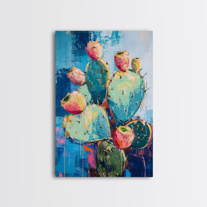 Agave Painting, southwest wall art, boho art, desert landscape, cactus painting, rustic decor, framed canvas print, bold home decor