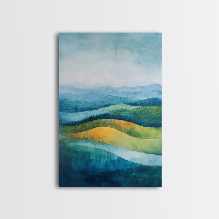 Rolling Hills, Mountain Painting, Canvas Print, Landscape Art, Southwest Wall Art, Rustic Decor, Minimalist Art, Gift Idea