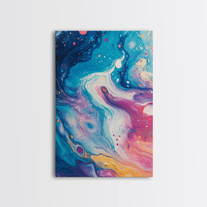 Cosmic Swirl Art, Space Wall Decor, Abstract Galaxy Art, Moody Blue Art, Science Art, Canvas Print, Bedroom Wall Decor, Gift Idea