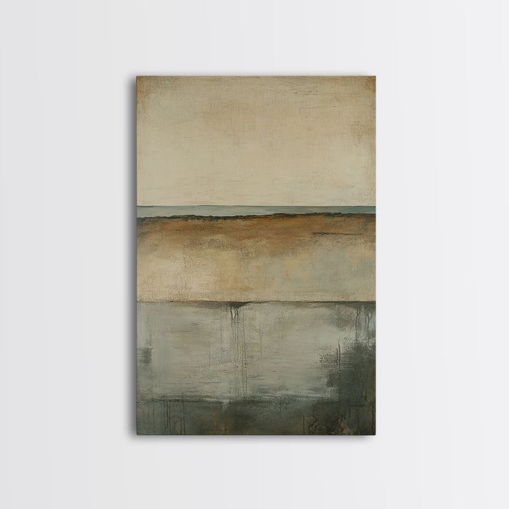 Neutral Abstract Framed Canvas Print Modern Minimalist Wall Art, Earth Tone Painting, Contemporary Office Art, Scandinavian Home Decor