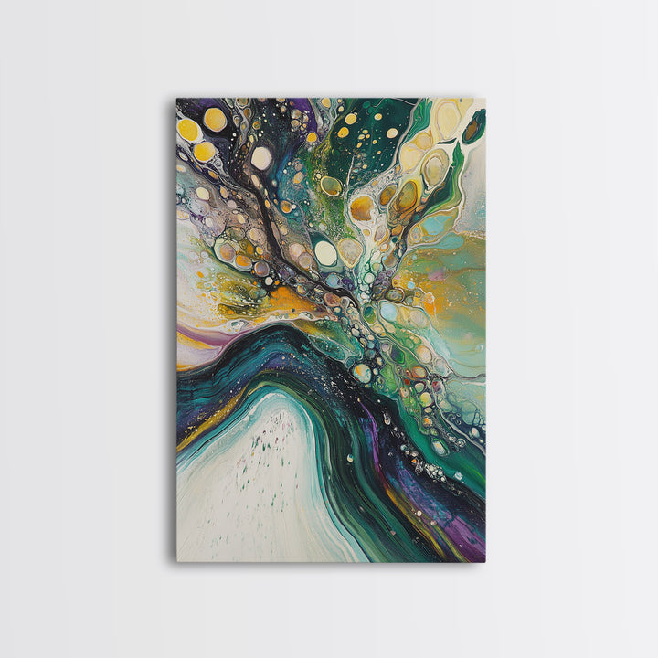 Abstract Swirling Colors Canvas Print Modern Fluid Art, Boho Home Decor, Living Room Accent, Unique Gift, Office Wall Art