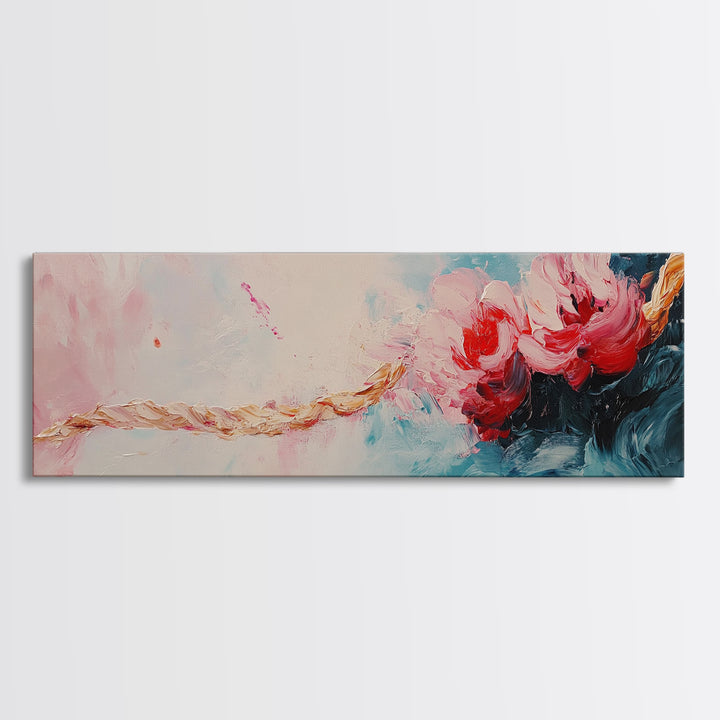Romantic Floral Abstract Art, Soft Pastel Textured Painting, Feminine Boho Decor, Modern Bedroom Wall Art, Elegant Home Art
