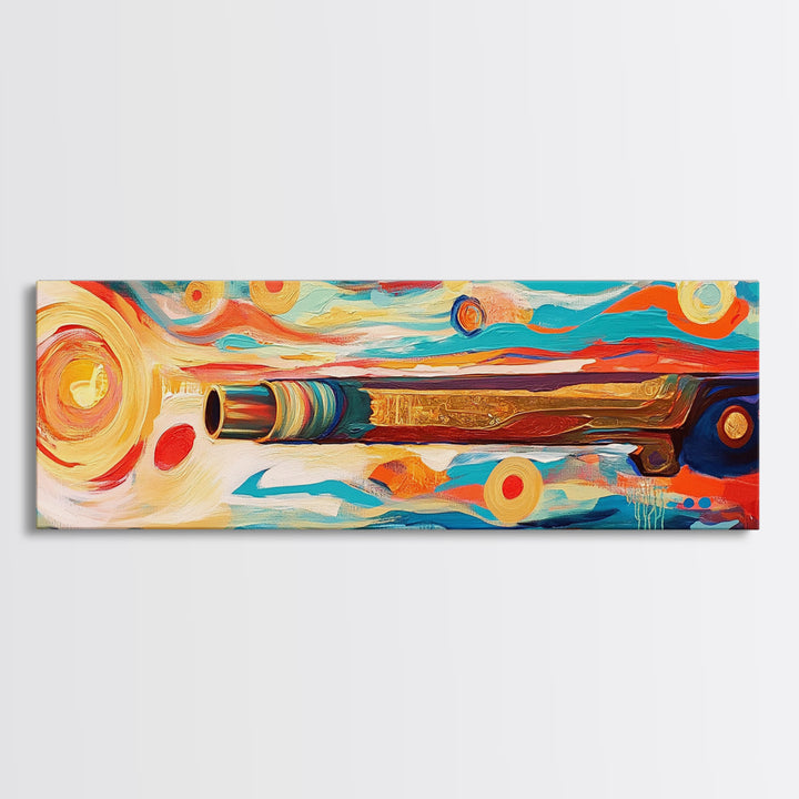 Abstract Shotgun Art Framed Canvas Print Vibrant Wall Decor Western Painting Rustic Living Room Wall Art Southwestern Boho Style