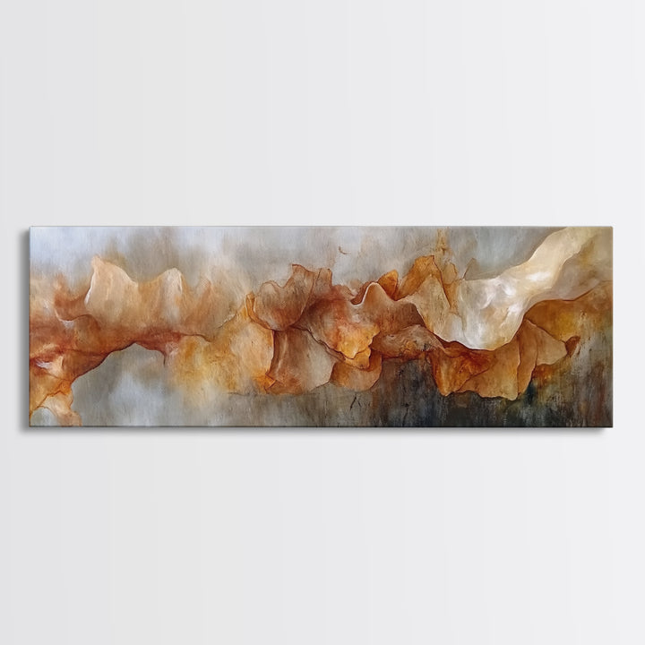 Abstract Flow, Earthy Tones, Modern Minimalist, Framed Canvas Print, Neutral Wall Art, Fall Home Decor, Office Wall Decor
