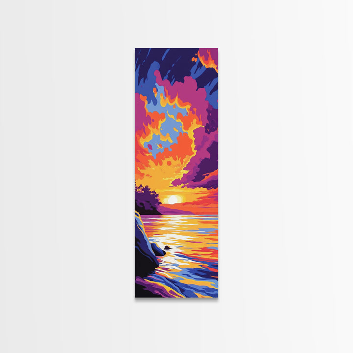 Ocean Sunset, Waves & Sky, Coastal Beauty, Canvas Print, Beach House Art, Nautical Wall Decor, Relaxing Home Accent, Summer Vibes
